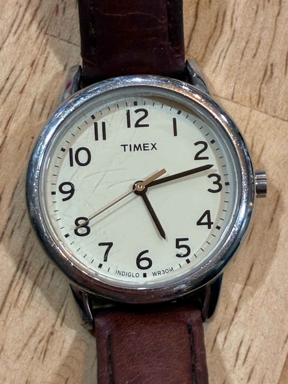 Timex Easy Reader Indiglo 30mm Watch W Brown Leather Band